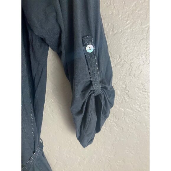 Anthropologie Tiny WOmen's Grey Emroidered Button Front Dress - Small - Picture 5 of 16